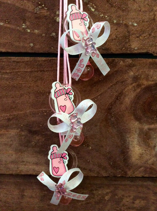 Baby Bottles Pink Pacifiers